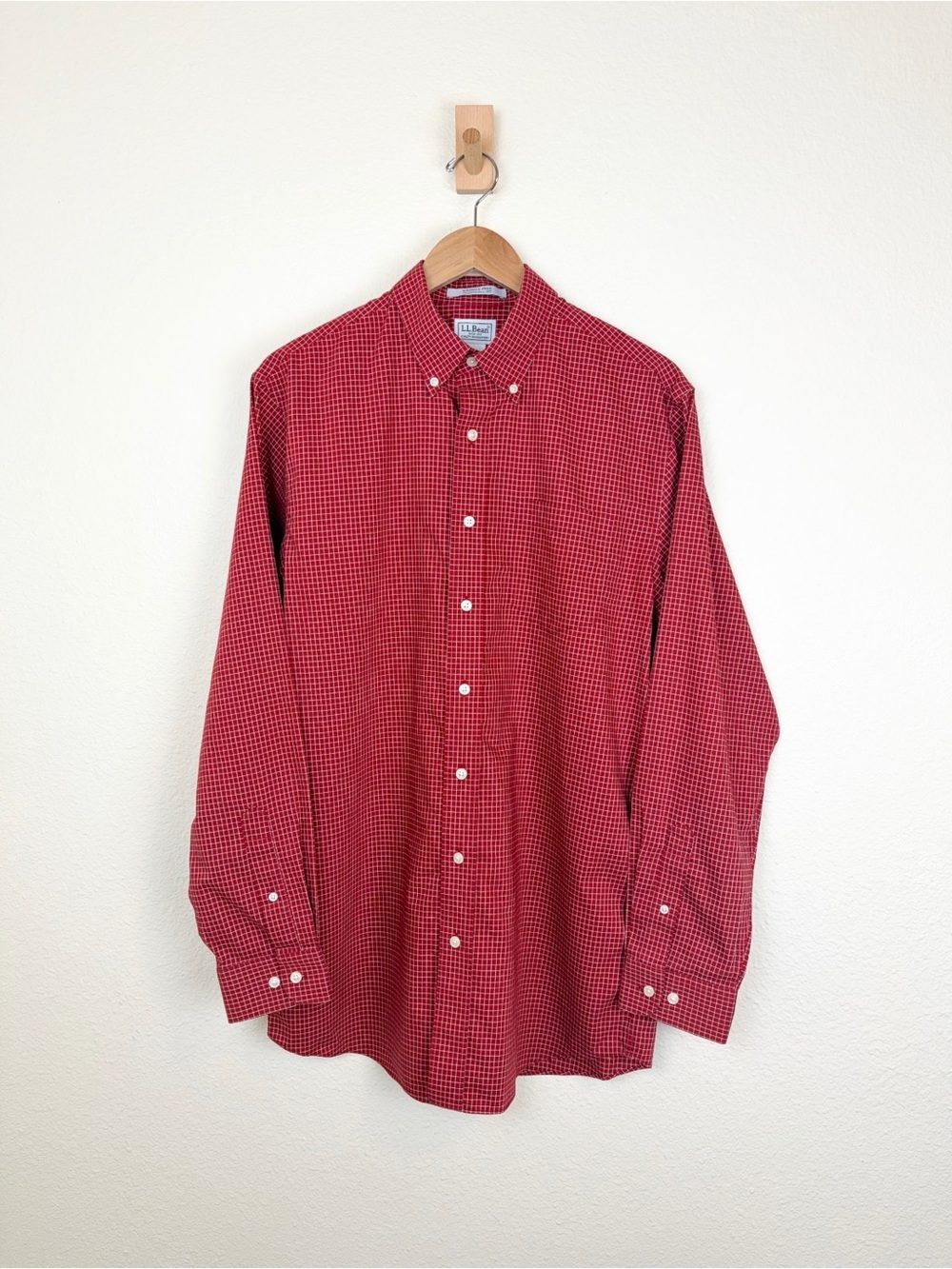 Men’s L.L. Bean Traditional Fit Dress Shirt Medium Tall
